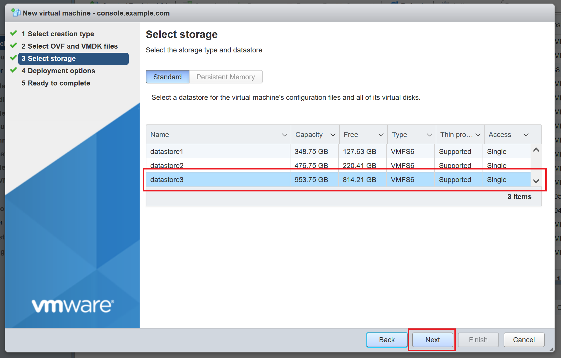 Select Datastore