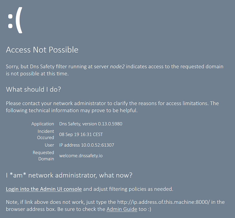 Redirect Message in Redirect mode