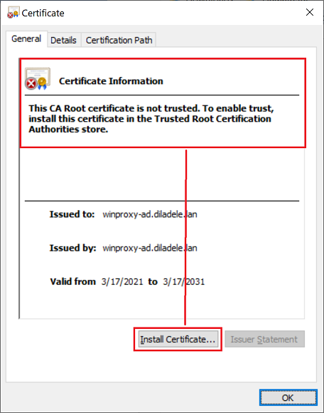 Manually Installing Root CA