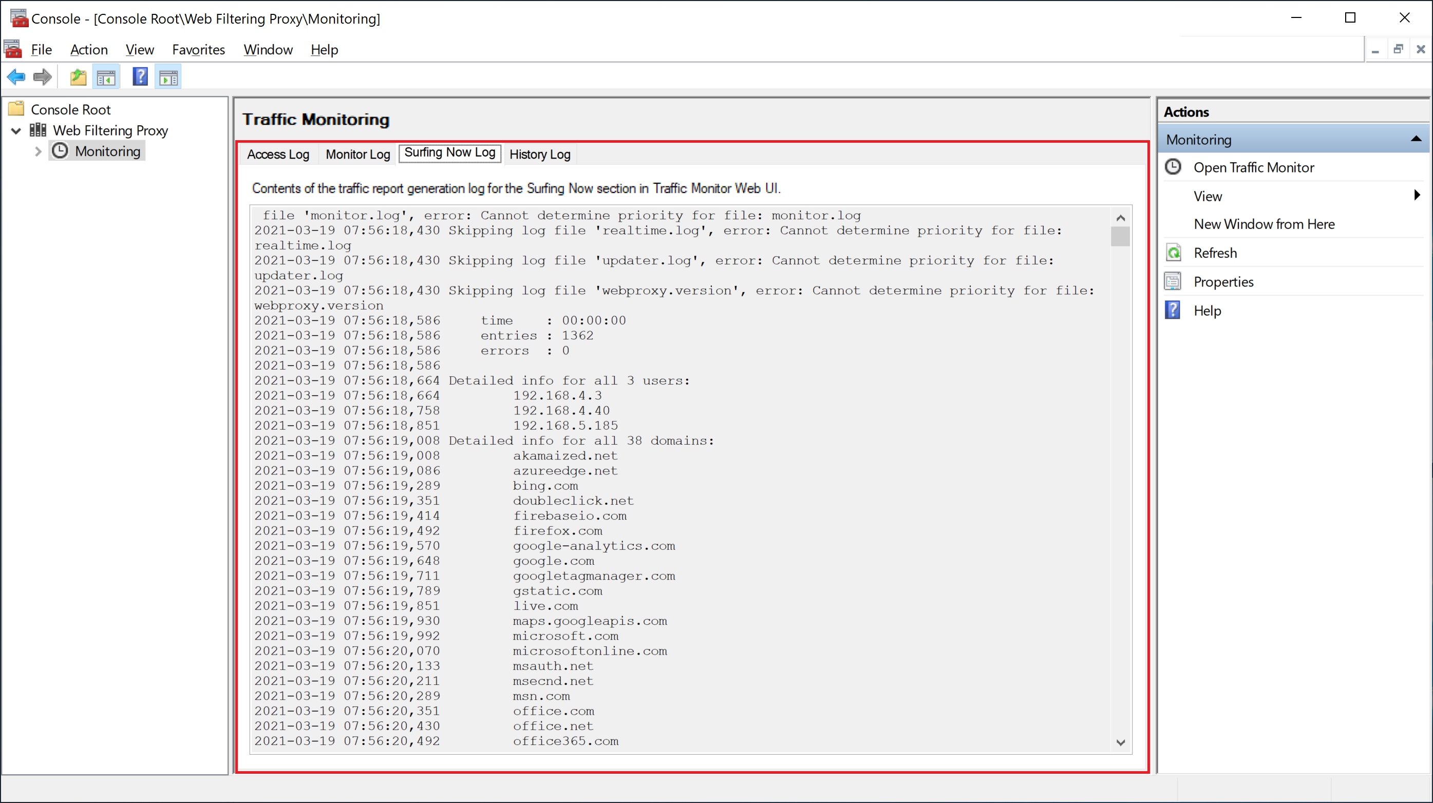 Traffic Monitoring Logs