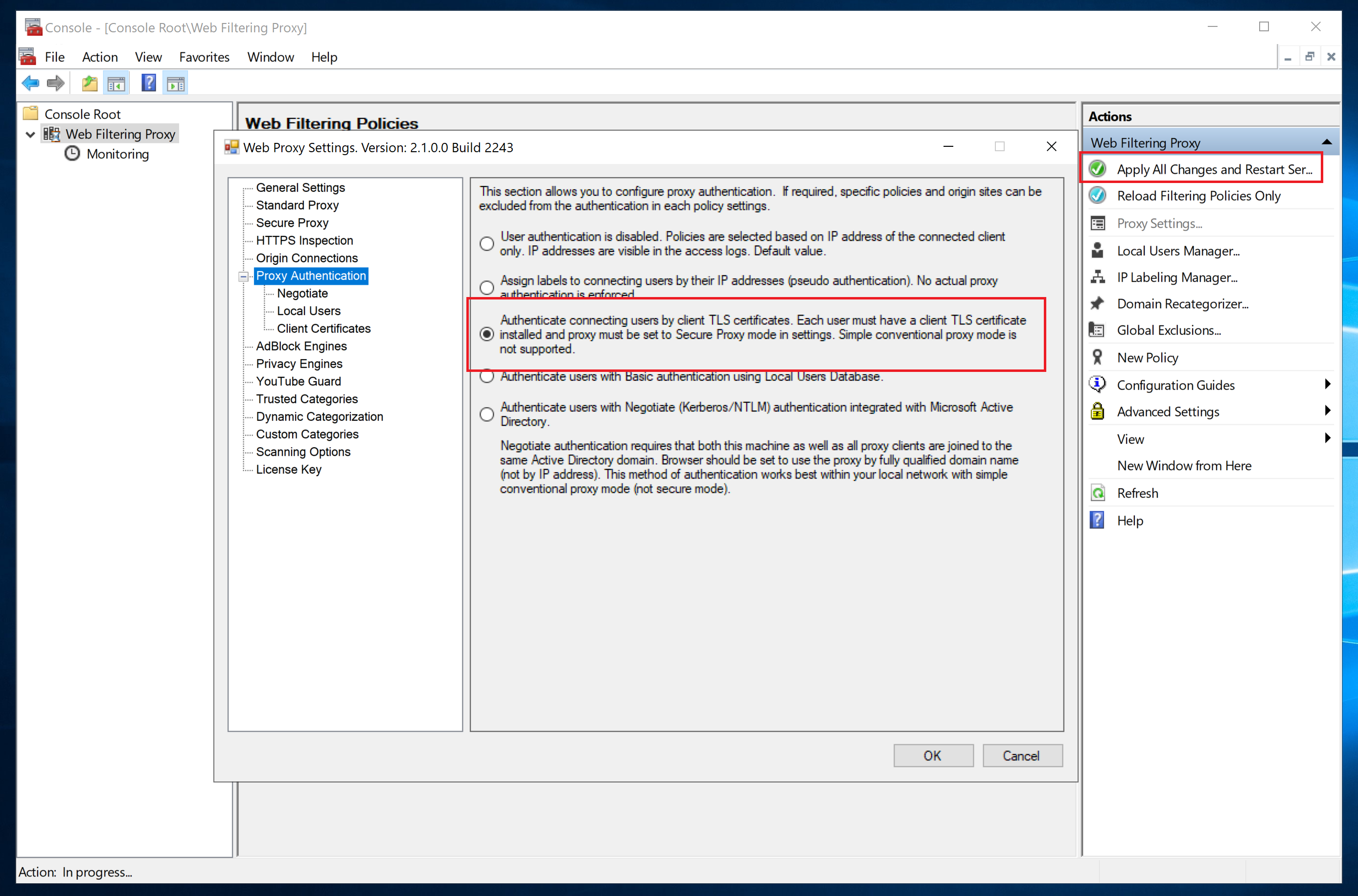 Enable Client TLS Certificate Authentication