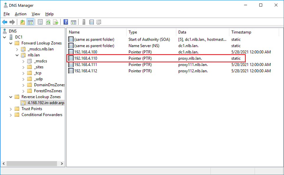 Create DNS PTR Record