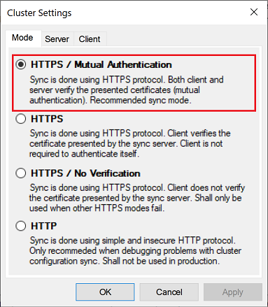 Cluster Sync Mode