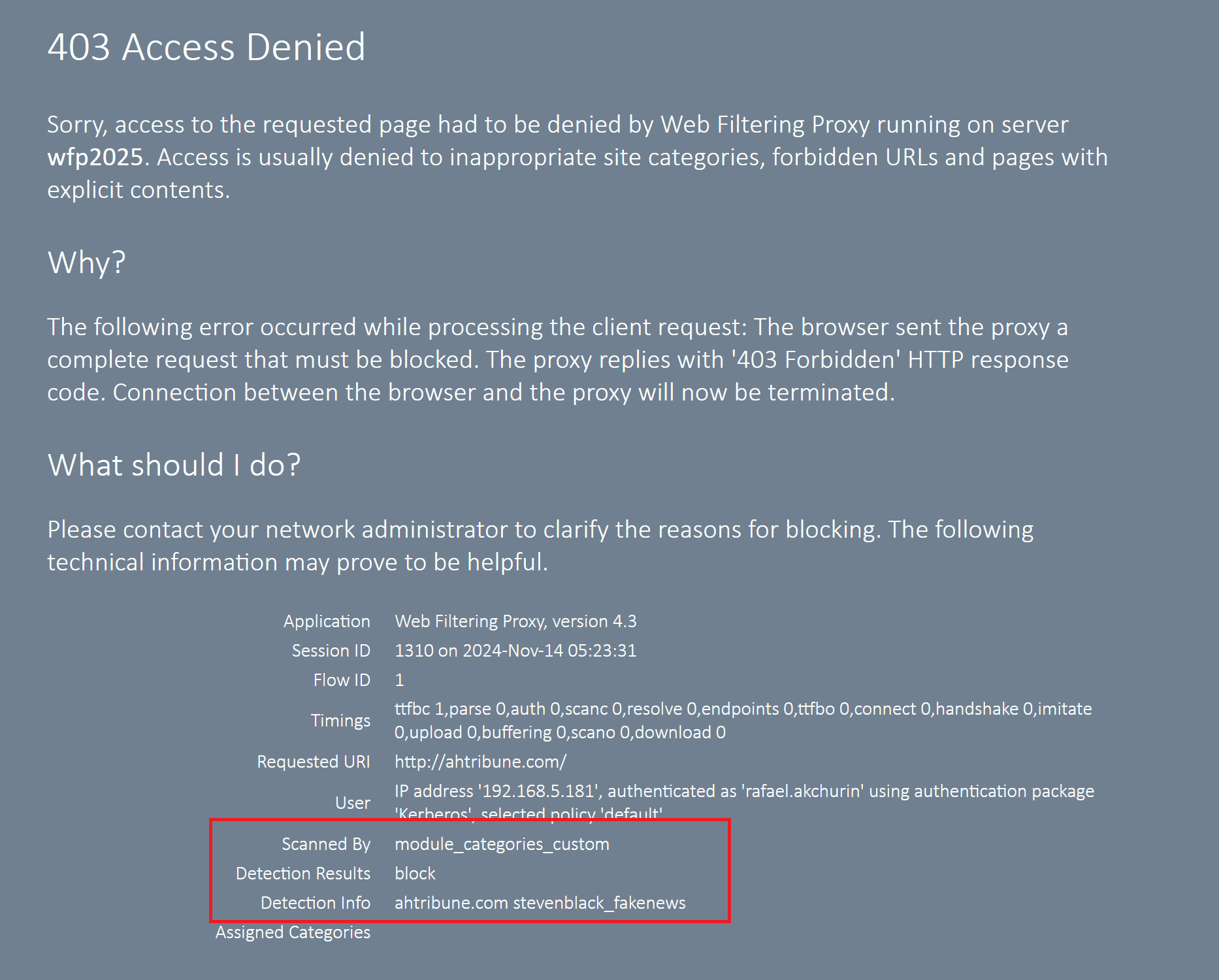 Blocked Custom Category
