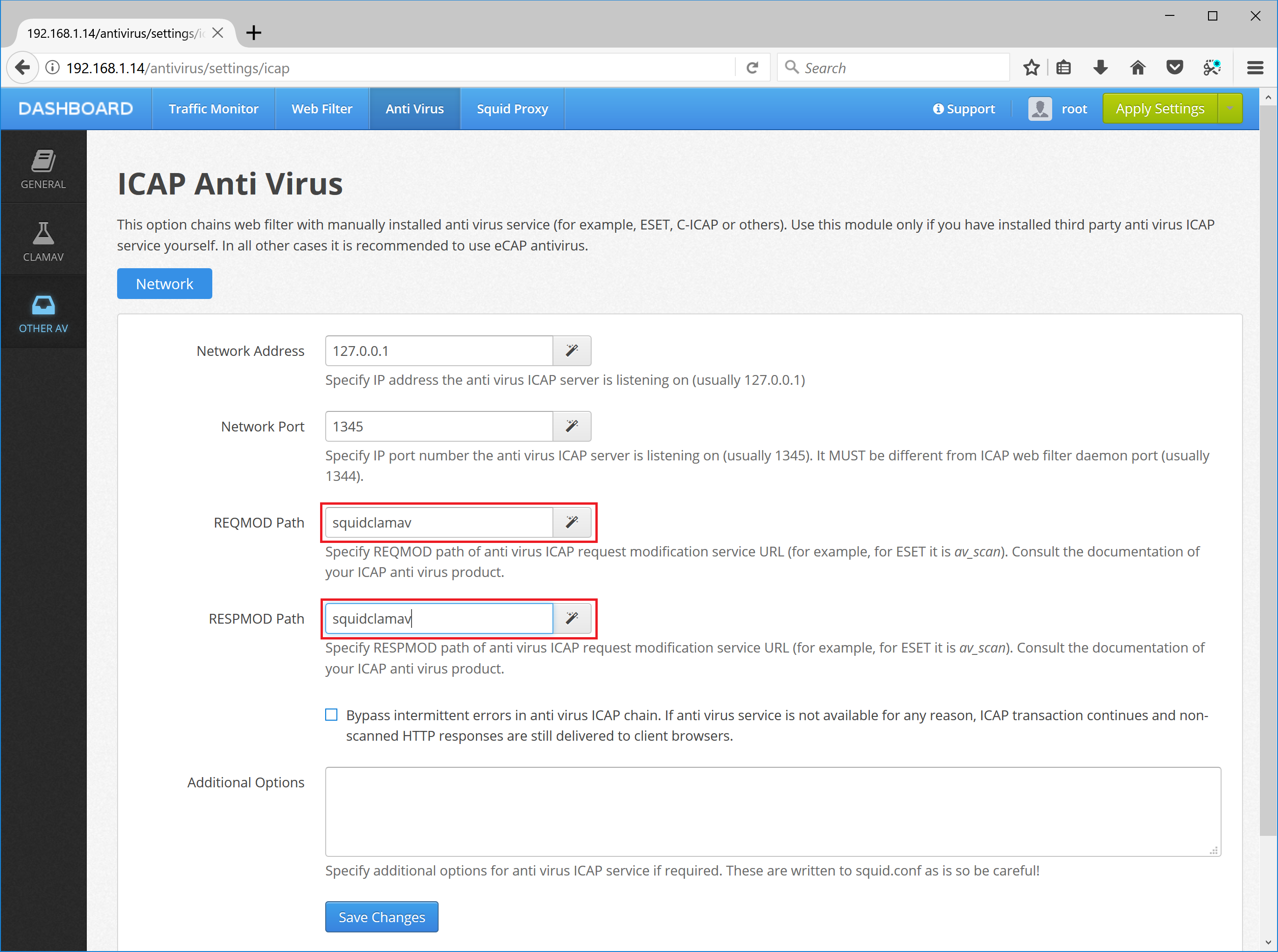 SquidClamAV and WebSafety Integration