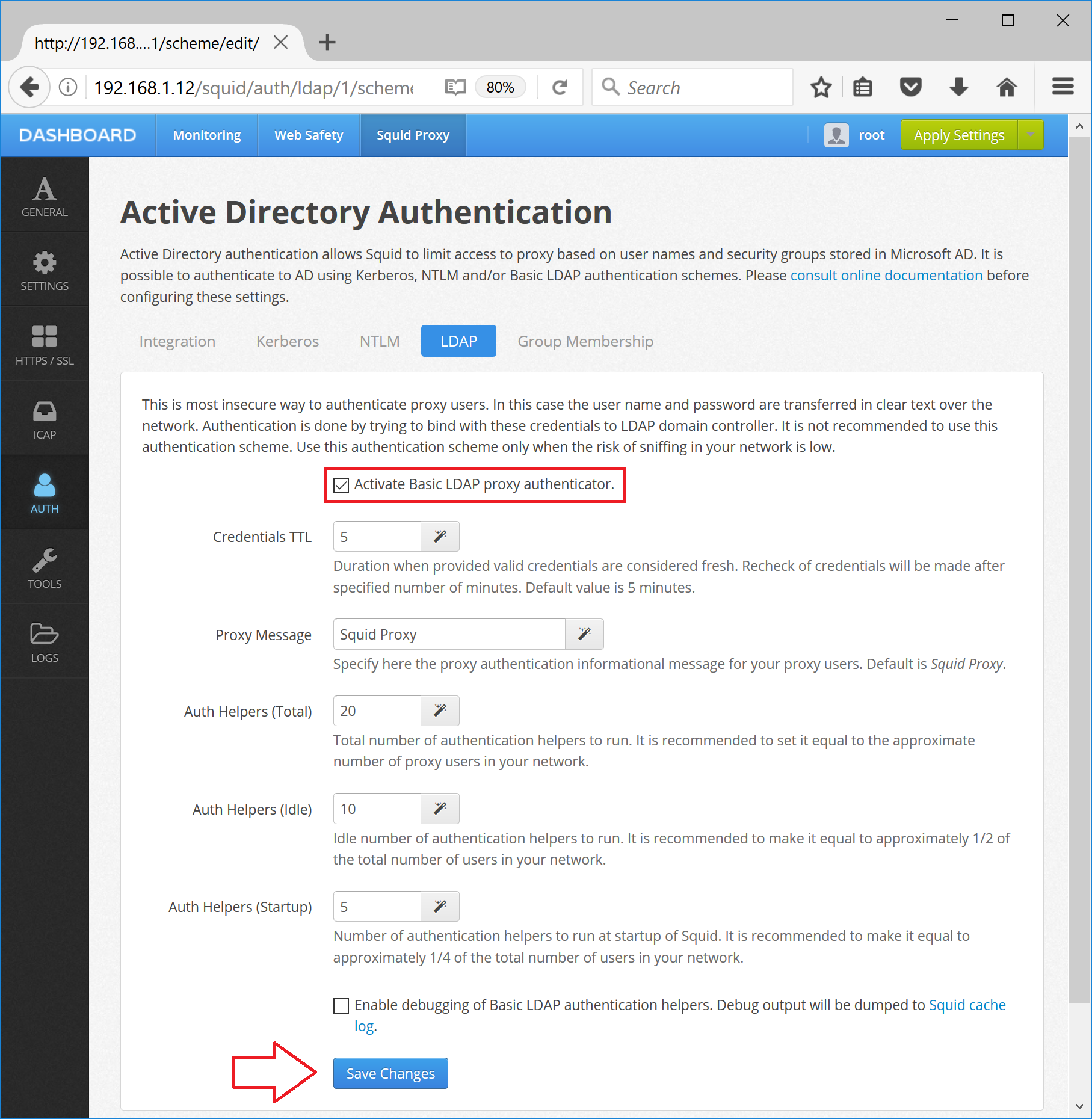 Enable Basic LDAP