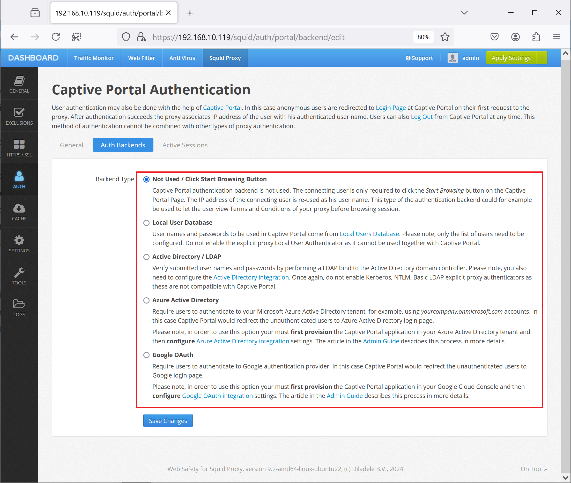 Captive Portal Backends