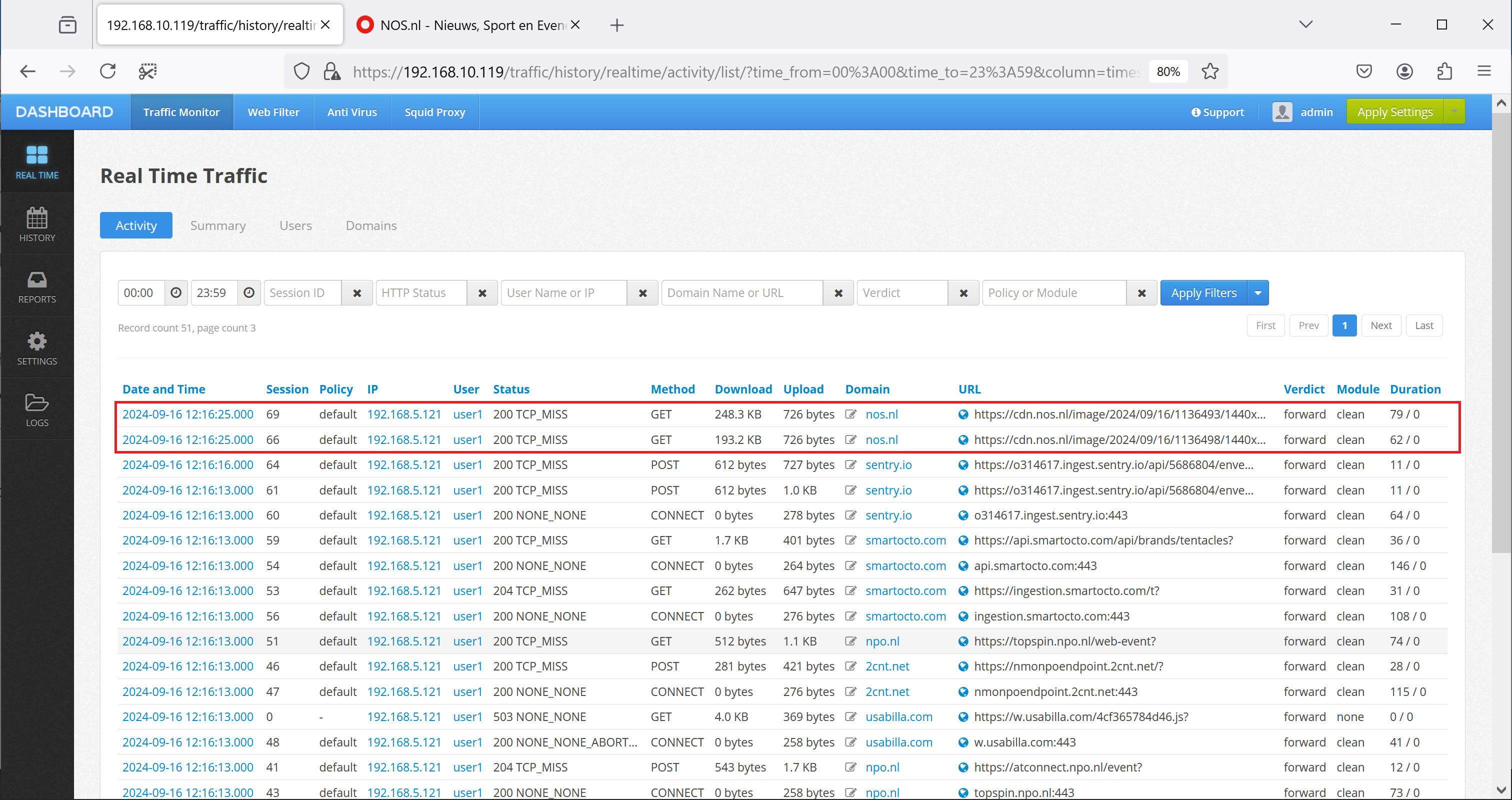 Access Log with User Name