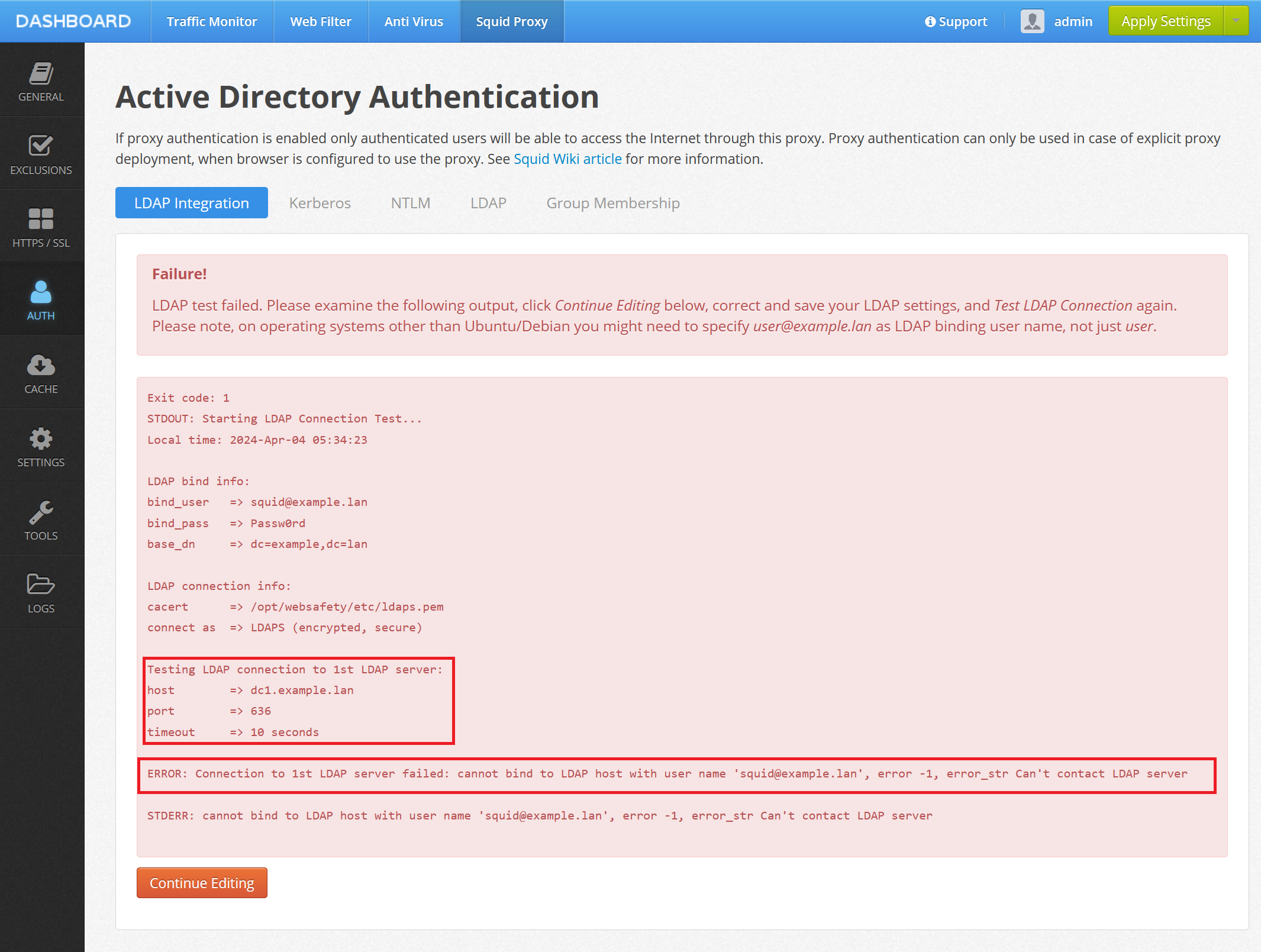 LDAPS Test Connection Failure 1