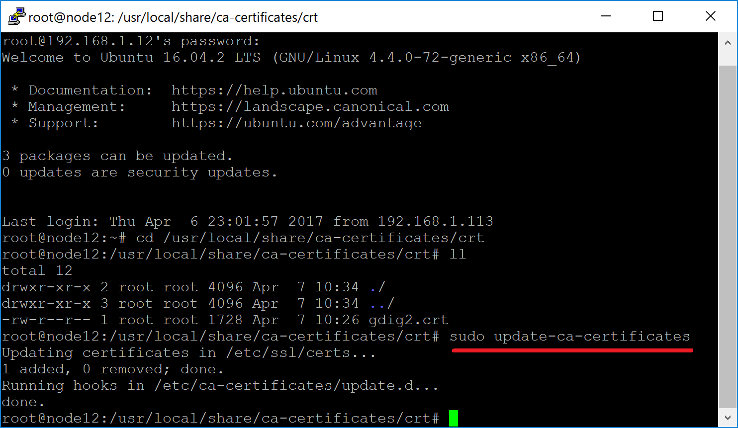 Ubuntu Update CA Certificates