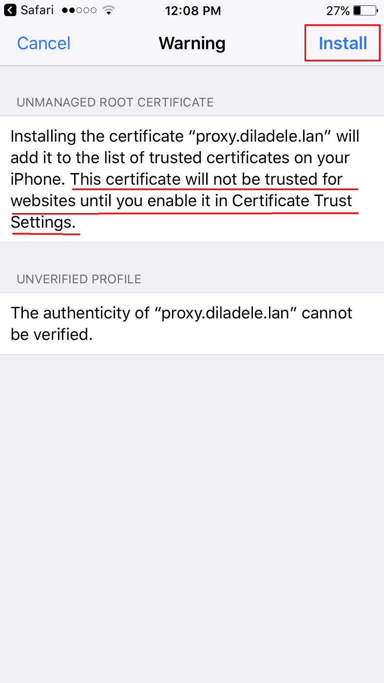 Manually Installing Decryption Certificate