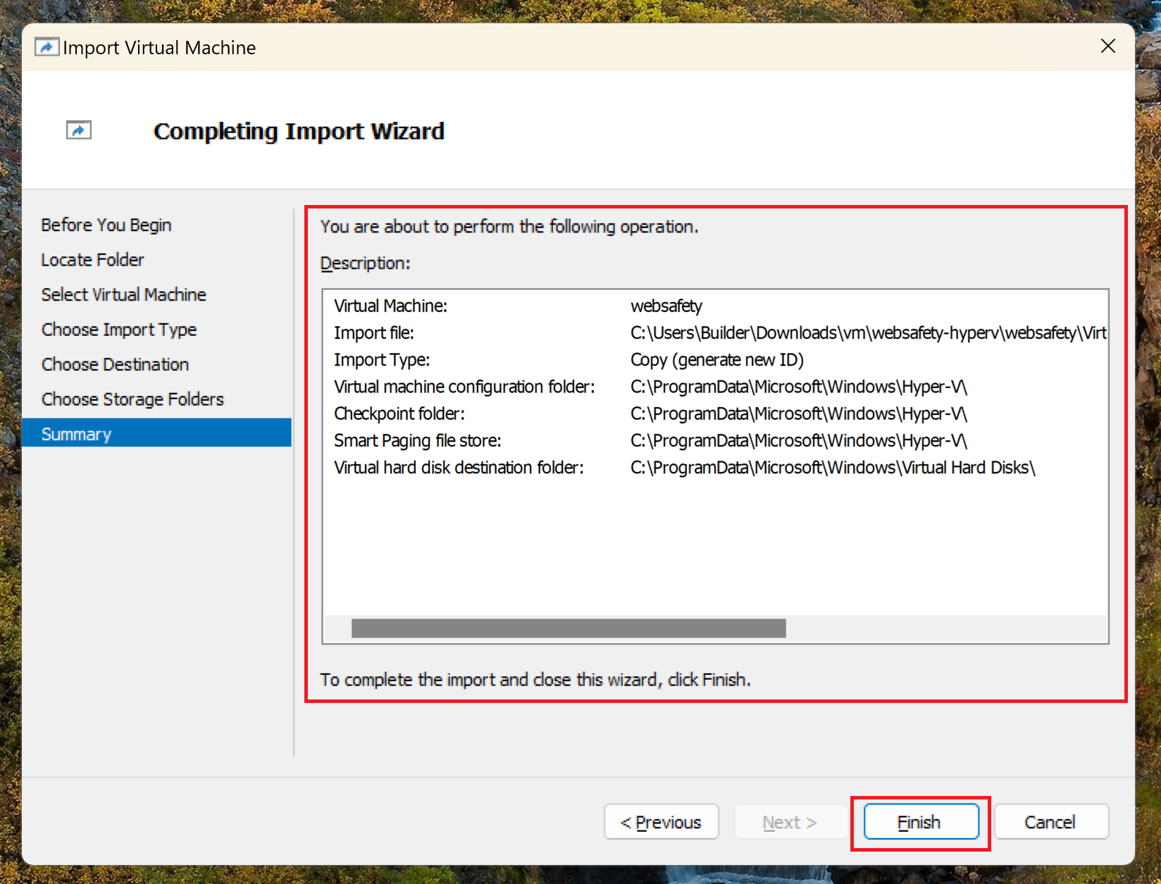 Deploy Hyper-V Appliance Step 6