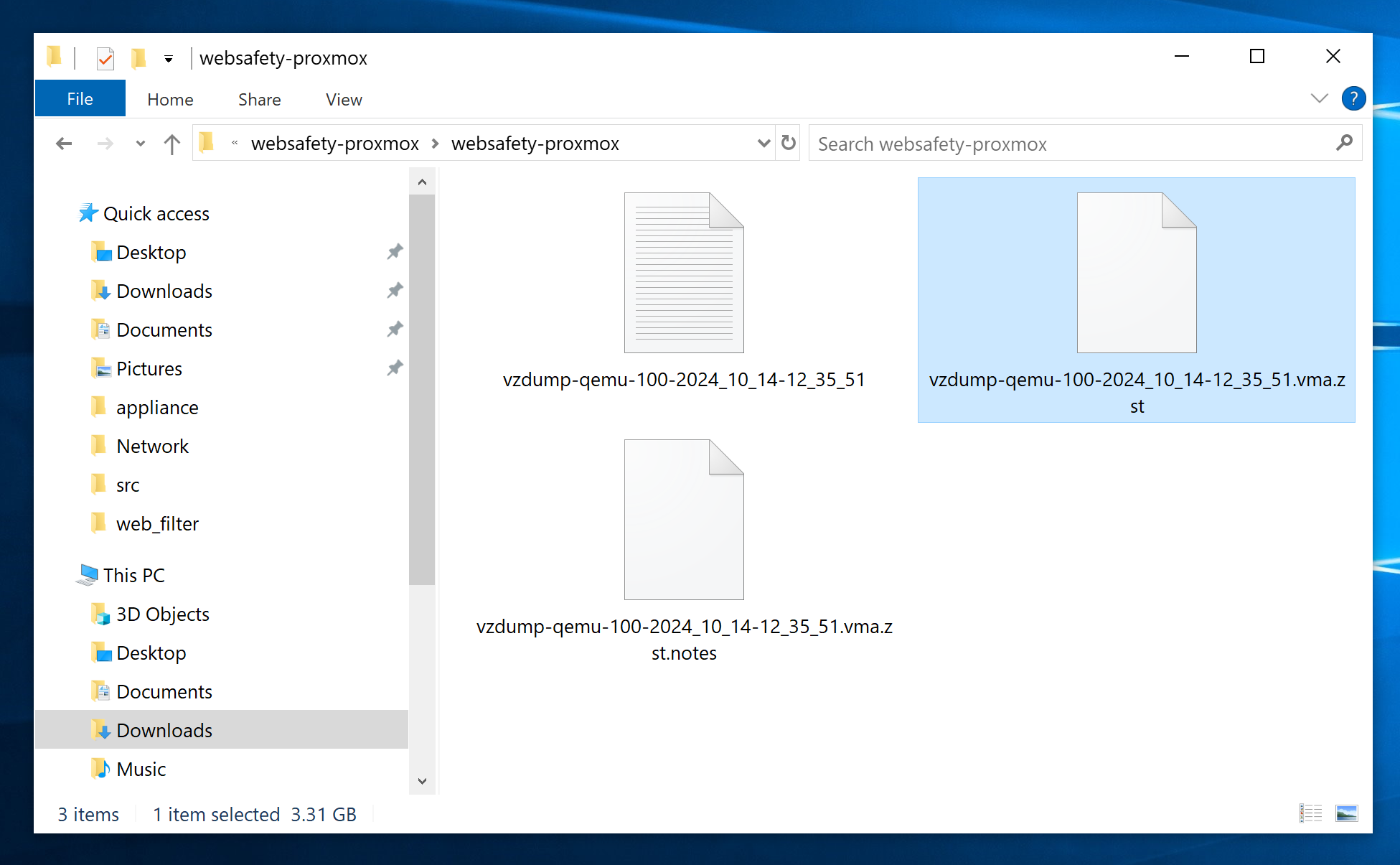 Extracted Virtual Appliance