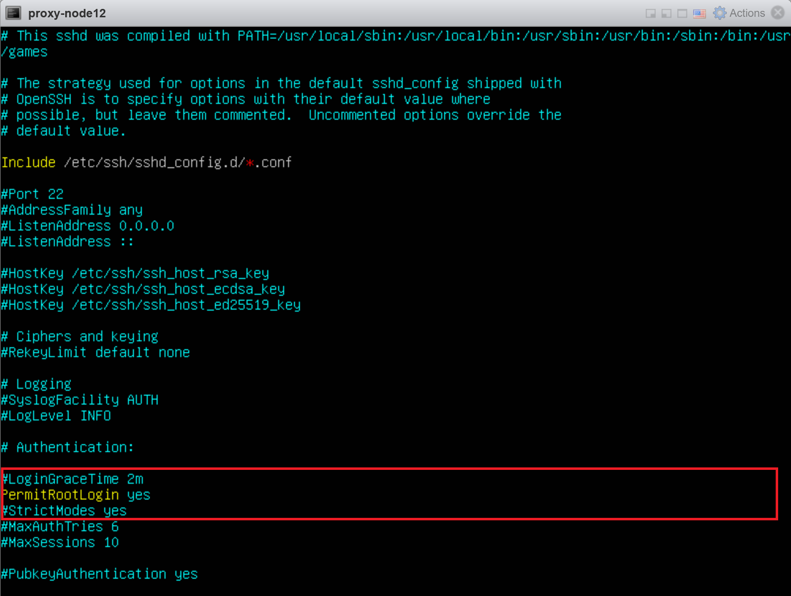 SSH permit root login