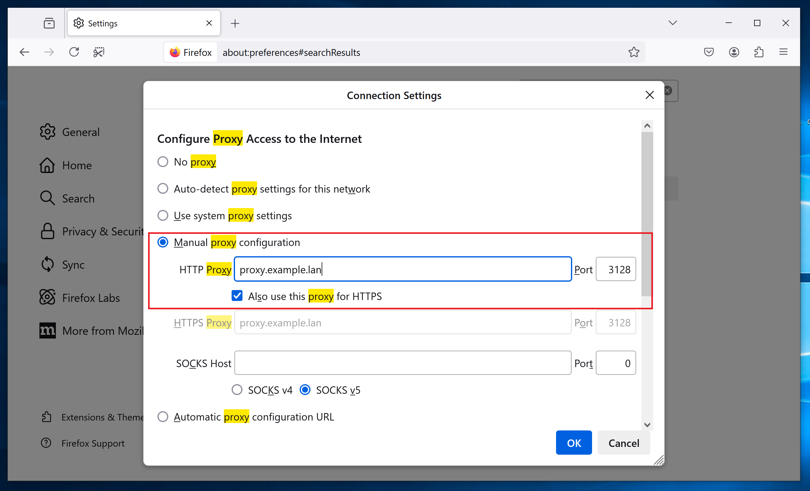 Proxy Firefox Step 3