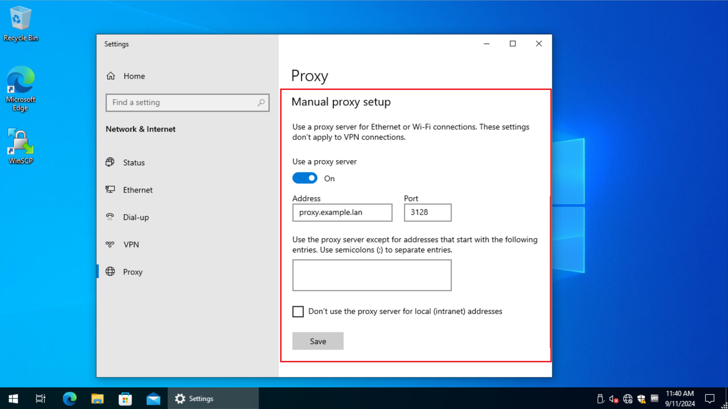 Plain Proxy Microsoft Windows