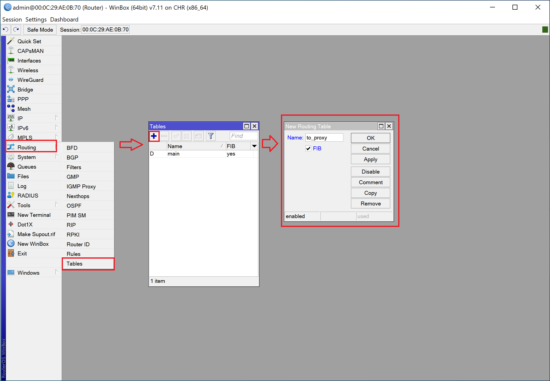 Add Routing Table