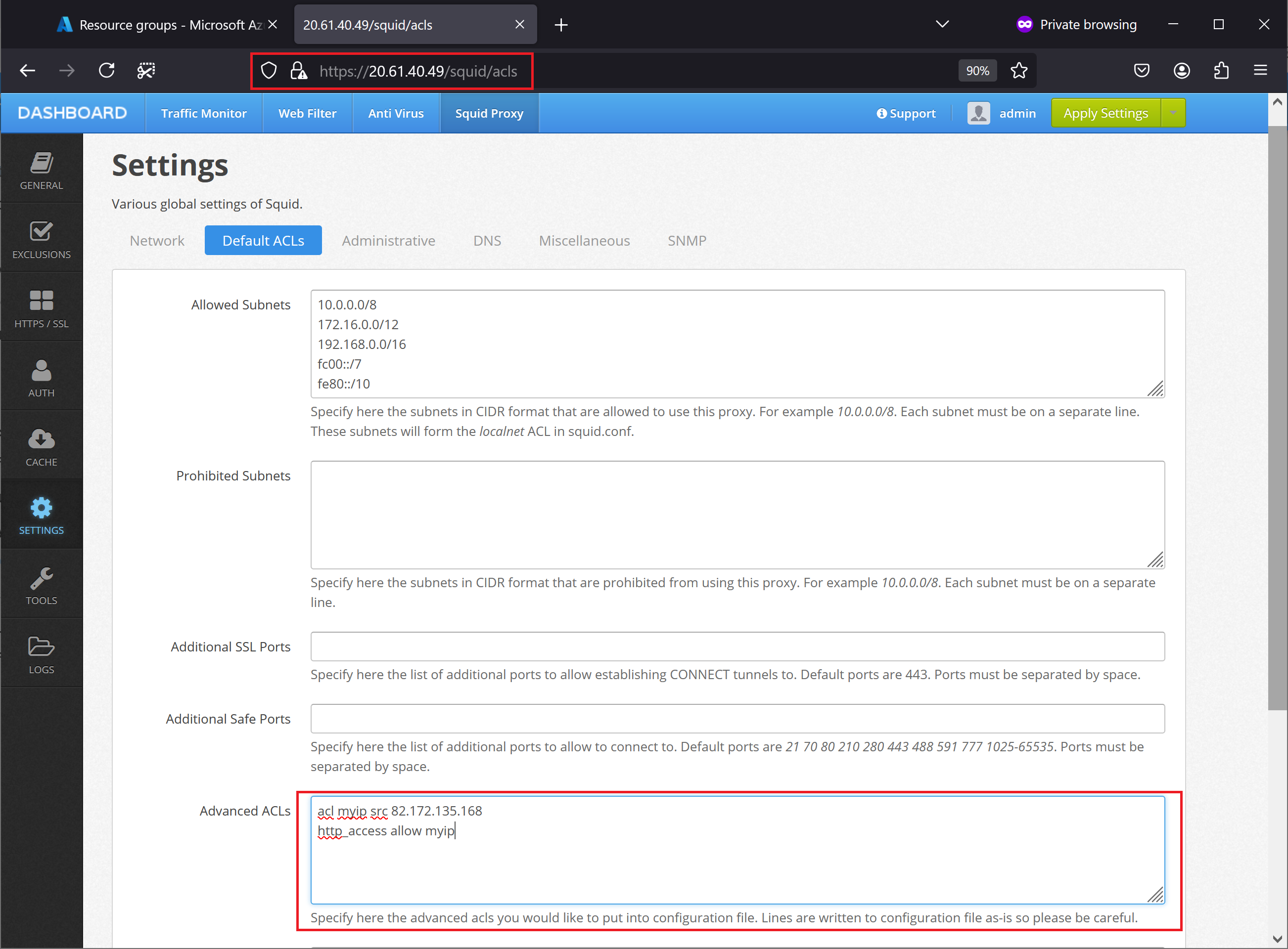 Proxy Allow by IP