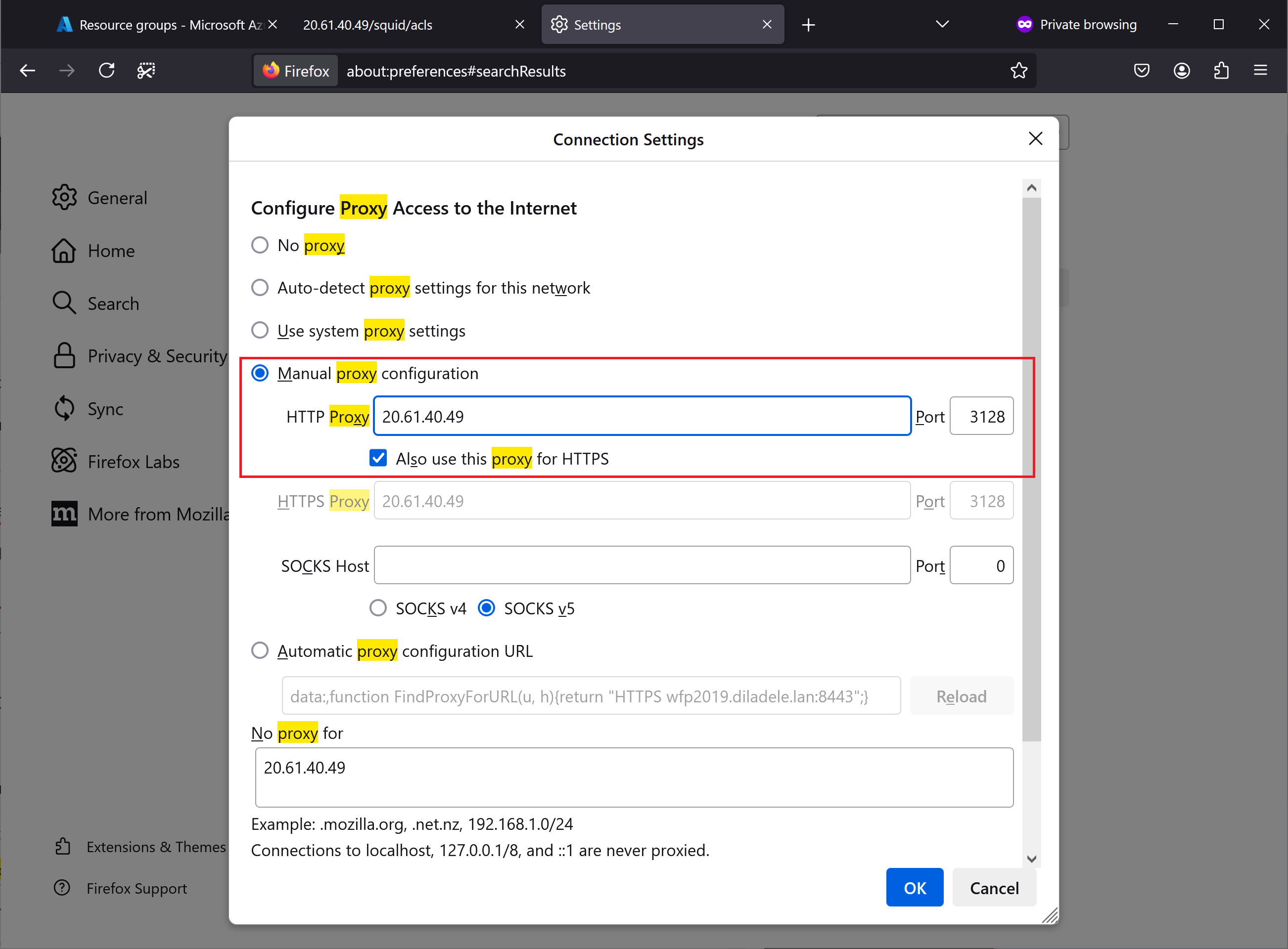 Proxy Settings